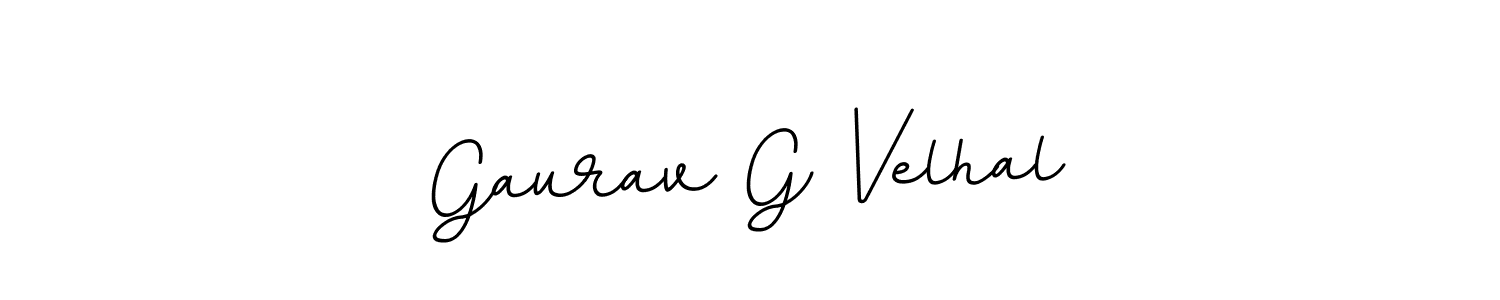 How to make Gaurav G Velhal name signature. Use BallpointsItalic-DORy9 style for creating short signs online. This is the latest handwritten sign. Gaurav G Velhal signature style 11 images and pictures png