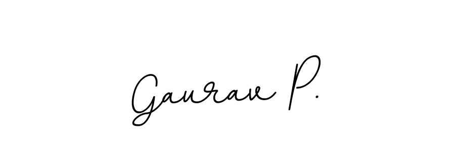 This is the best signature style for the Gaurav P. name. Also you like these signature font (BallpointsItalic-DORy9). Mix name signature. Gaurav P. signature style 11 images and pictures png