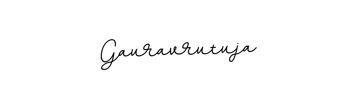 Design your own signature with our free online signature maker. With this signature software, you can create a handwritten (BallpointsItalic-DORy9) signature for name Gauravrutuja. Gauravrutuja signature style 11 images and pictures png