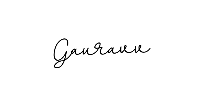 How to make Gauravv name signature. Use BallpointsItalic-DORy9 style for creating short signs online. This is the latest handwritten sign. Gauravv signature style 11 images and pictures png
