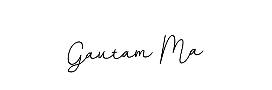 How to make Gautam Ma name signature. Use BallpointsItalic-DORy9 style for creating short signs online. This is the latest handwritten sign. Gautam Ma signature style 11 images and pictures png