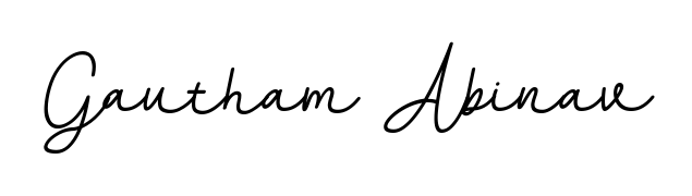 Create your official email sign-off with Gautham Abinav name in BallpointsItalic-DORy9 style. Crisp, clean, and perfectly legible across all screens. Gautham Abinav signature style 11 images and pictures png