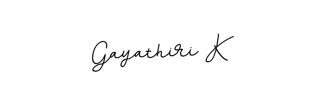 Make a beautiful signature design for name Gayathiri K. With this signature (BallpointsItalic-DORy9) style, you can create a handwritten signature for free. Gayathiri K signature style 11 images and pictures png