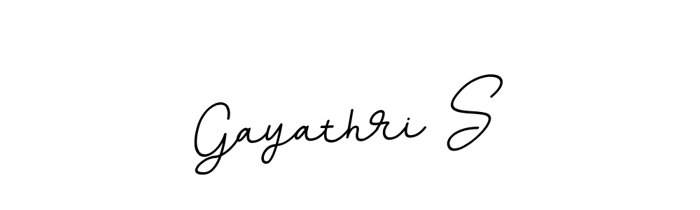 The best way (BallpointsItalic-DORy9) to make a short signature is to pick only two or three words in your name. The name Gayathri S include a total of six letters. For converting this name. Gayathri S signature style 11 images and pictures png