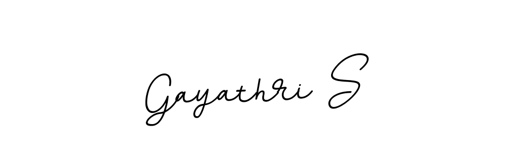 The best way (BallpointsItalic-DORy9) to make a short signature is to pick only two or three words in your name. The name Gayathri S include a total of six letters. For converting this name. Gayathri S signature style 11 images and pictures png