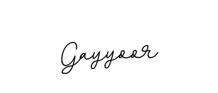 How to make Gayyoor name signature. Use BallpointsItalic-DORy9 style for creating short signs online. This is the latest handwritten sign. Gayyoor signature style 11 images and pictures png