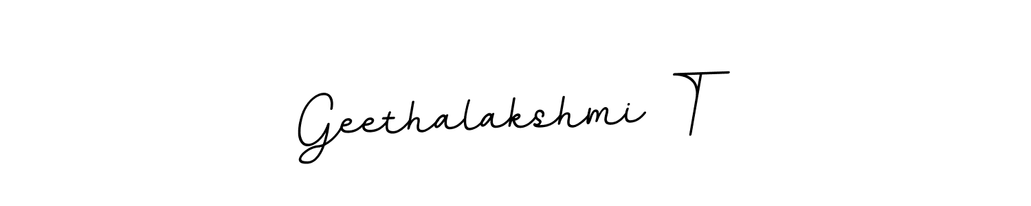 Create a beautiful signature design for name Geethalakshmi T. With this signature (BallpointsItalic-DORy9) fonts, you can make a handwritten signature for free. Geethalakshmi T signature style 11 images and pictures png