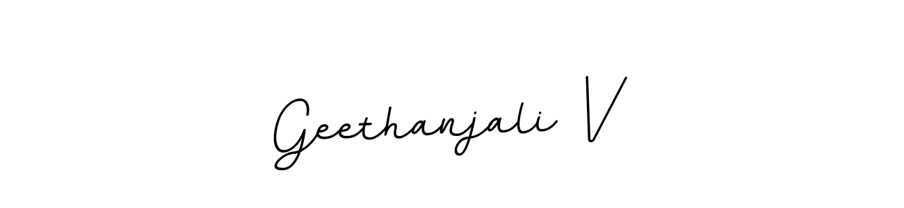 How to make Geethanjali V name signature. Use BallpointsItalic-DORy9 style for creating short signs online. This is the latest handwritten sign. Geethanjali V signature style 11 images and pictures png