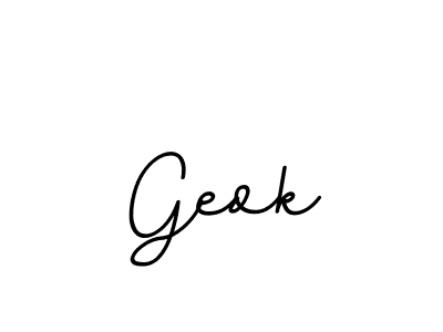 Use a signature maker to create a handwritten signature online. With this signature software, you can design (BallpointsItalic-DORy9) your own signature for name Geok. Geok signature style 11 images and pictures png