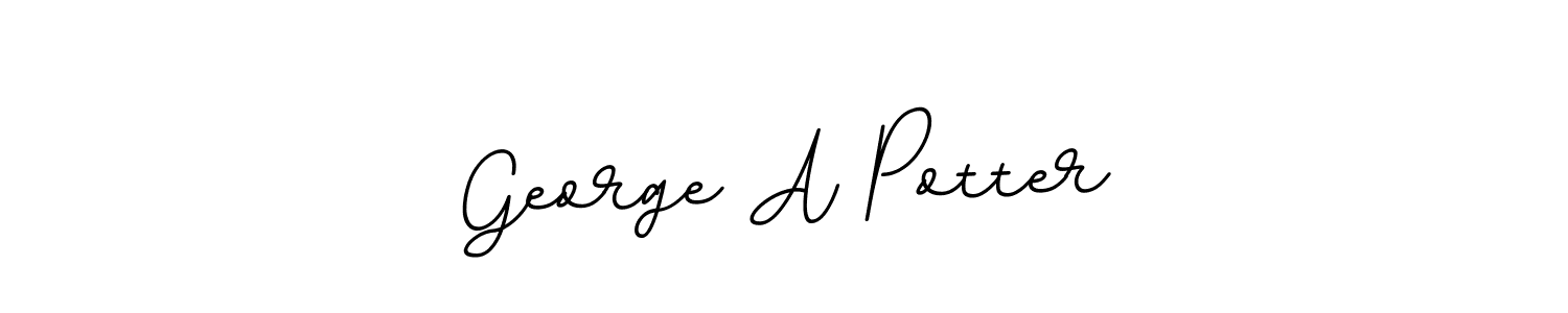 How to make George A Potter name signature. Use BallpointsItalic-DORy9 style for creating short signs online. This is the latest handwritten sign. George A Potter signature style 11 images and pictures png
