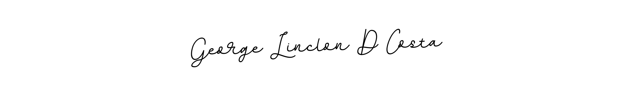 The best way (BallpointsItalic-DORy9) to make a short signature is to pick only two or three words in your name. The name George Linclon D Costa include a total of six letters. For converting this name. George Linclon D Costa signature style 11 images and pictures png