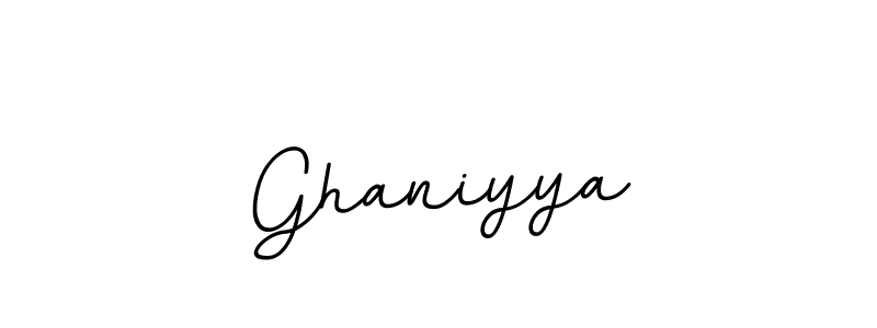 How to make Ghaniyya name signature. Use BallpointsItalic-DORy9 style for creating short signs online. This is the latest handwritten sign. Ghaniyya signature style 11 images and pictures png