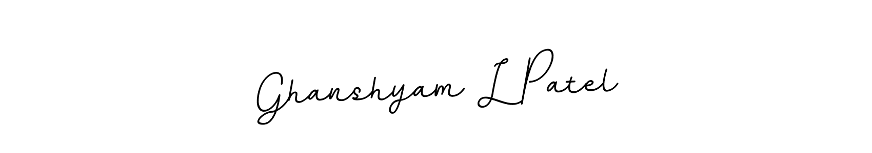 Use a signature maker to create a handwritten signature online. With this signature software, you can design (BallpointsItalic-DORy9) your own signature for name Ghanshyam L Patel. Ghanshyam L Patel signature style 11 images and pictures png