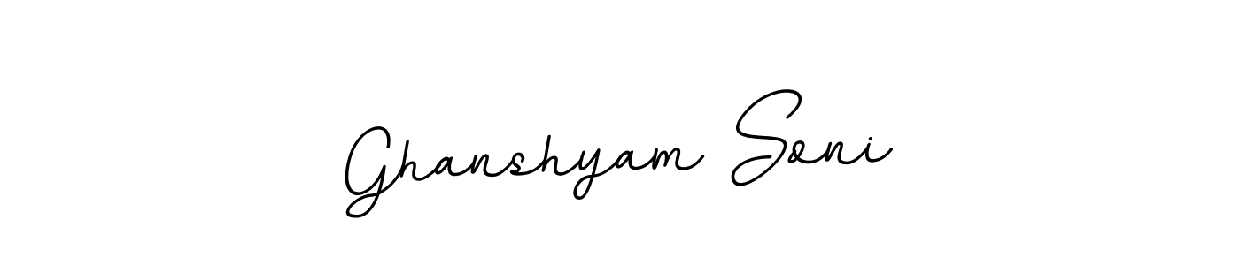 This is the best signature style for the Ghanshyam Soni name. Also you like these signature font (BallpointsItalic-DORy9). Mix name signature. Ghanshyam Soni signature style 11 images and pictures png