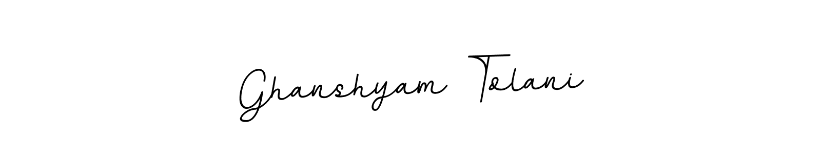 How to make Ghanshyam Tolani name signature. Use BallpointsItalic-DORy9 style for creating short signs online. This is the latest handwritten sign. Ghanshyam Tolani signature style 11 images and pictures png