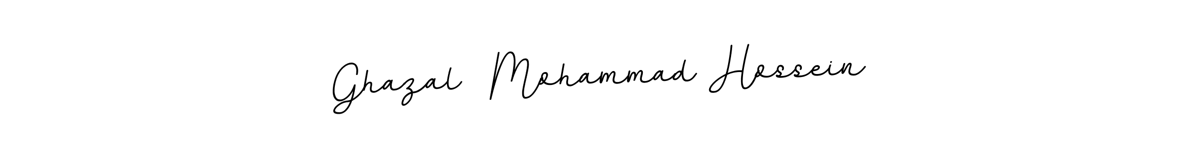This is the best signature style for the Ghazal  Mohammad Hossein name. Also you like these signature font (BallpointsItalic-DORy9). Mix name signature. Ghazal  Mohammad Hossein signature style 11 images and pictures png