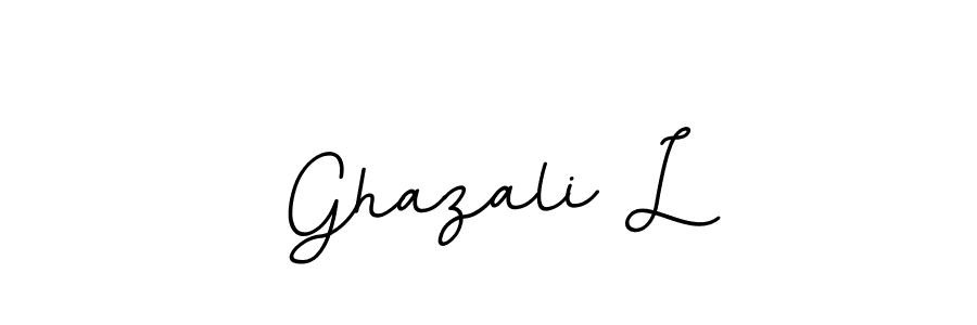 How to make Ghazali L name signature. Use BallpointsItalic-DORy9 style for creating short signs online. This is the latest handwritten sign. Ghazali L signature style 11 images and pictures png