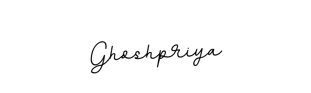 Design your own signature with our free online signature maker. With this signature software, you can create a handwritten (BallpointsItalic-DORy9) signature for name Ghoshpriya. Ghoshpriya signature style 11 images and pictures png