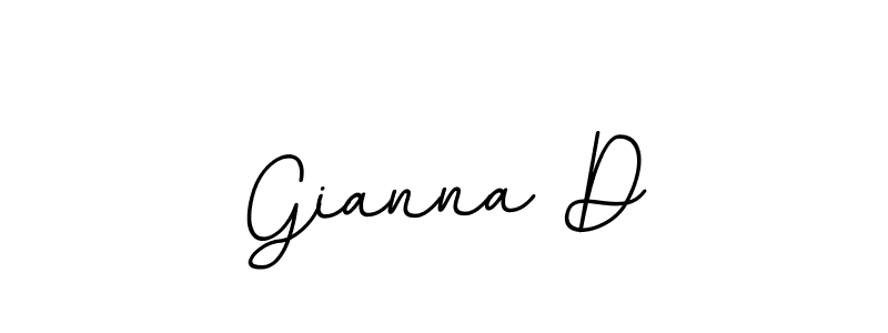 How to make Gianna D name signature. Use BallpointsItalic-DORy9 style for creating short signs online. This is the latest handwritten sign. Gianna D signature style 11 images and pictures png