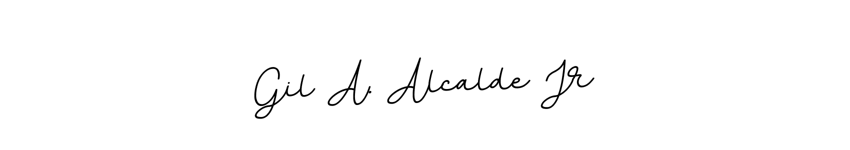 This is the best signature style for the Gil A. Alcalde Jr name. Also you like these signature font (BallpointsItalic-DORy9). Mix name signature. Gil A. Alcalde Jr signature style 11 images and pictures png