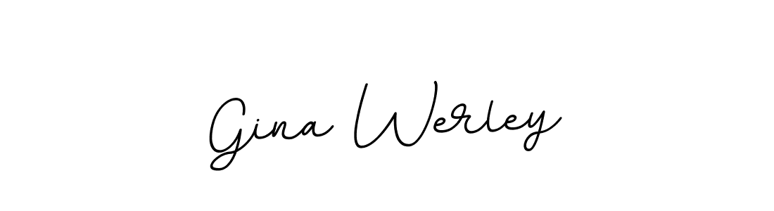 How to make Gina Werley name signature. Use BallpointsItalic-DORy9 style for creating short signs online. This is the latest handwritten sign. Gina Werley signature style 11 images and pictures png