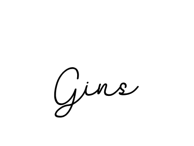 Create a beautiful signature design for name Gins. With this signature (BallpointsItalic-DORy9) fonts, you can make a handwritten signature for free. Gins signature style 11 images and pictures png