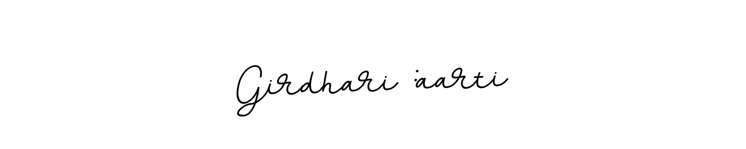 How to make Girdhari :aarti name signature. Use BallpointsItalic-DORy9 style for creating short signs online. This is the latest handwritten sign. Girdhari :aarti signature style 11 images and pictures png