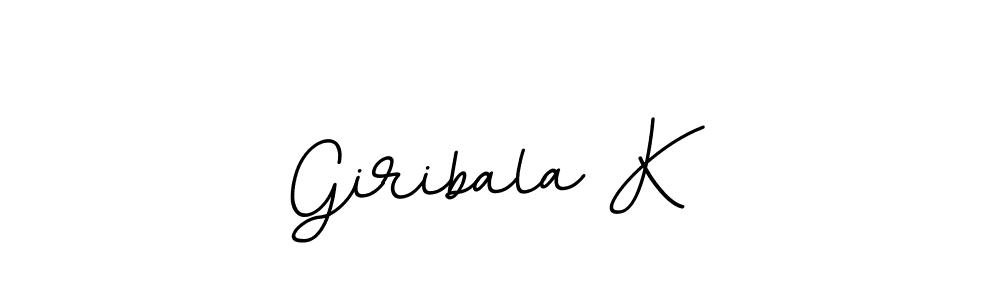 The best way (BallpointsItalic-DORy9) to make a short signature is to pick only two or three words in your name. The name Giribala K include a total of six letters. For converting this name. Giribala K signature style 11 images and pictures png
