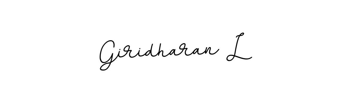 Make a beautiful signature design for name Giridharan L. With this signature (BallpointsItalic-DORy9) style, you can create a handwritten signature for free. Giridharan L signature style 11 images and pictures png