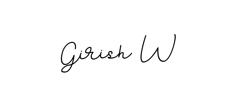 The best way (BallpointsItalic-DORy9) to make a short signature is to pick only two or three words in your name. The name Girish W include a total of six letters. For converting this name. Girish W signature style 11 images and pictures png