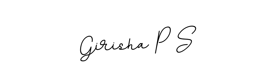 This is the best signature style for the Girisha P S name. Also you like these signature font (BallpointsItalic-DORy9). Mix name signature. Girisha P S signature style 11 images and pictures png