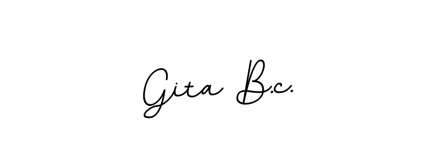 The best way (BallpointsItalic-DORy9) to make a short signature is to pick only two or three words in your name. The name Gita B.c. include a total of six letters. For converting this name. Gita B.c. signature style 11 images and pictures png