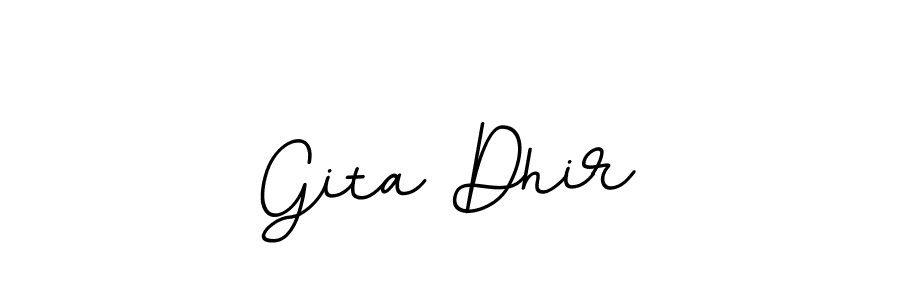 You should practise on your own different ways (BallpointsItalic-DORy9) to write your name (Gita Dhir) in signature. don't let someone else do it for you. Gita Dhir signature style 11 images and pictures png