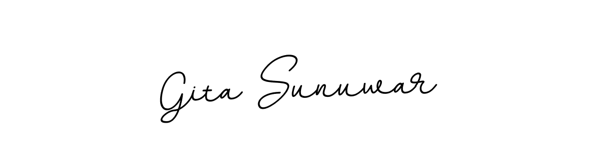 Make a beautiful signature design for name Gita Sunuwar. With this signature (BallpointsItalic-DORy9) style, you can create a handwritten signature for free. Gita Sunuwar signature style 11 images and pictures png
