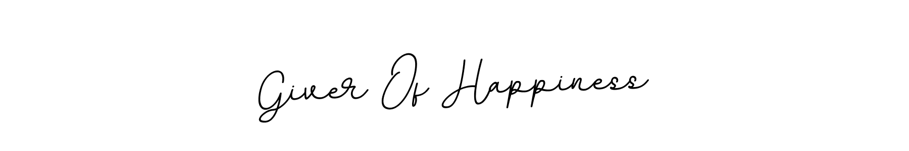 Create a beautiful signature design for name Giver Of Happiness. With this signature (BallpointsItalic-DORy9) fonts, you can make a handwritten signature for free. Giver Of Happiness signature style 11 images and pictures png