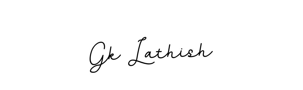 Use a signature maker to create a handwritten signature online. With this signature software, you can design (BallpointsItalic-DORy9) your own signature for name Gk Lathish. Gk Lathish signature style 11 images and pictures png