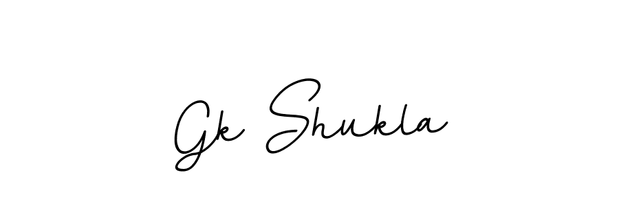 How to make Gk Shukla name signature. Use BallpointsItalic-DORy9 style for creating short signs online. This is the latest handwritten sign. Gk Shukla signature style 11 images and pictures png