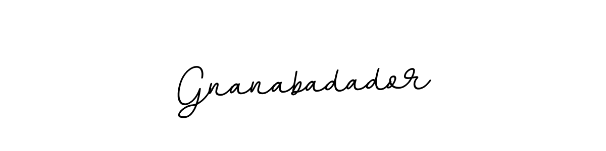 BallpointsItalic-DORy9 is a professional signature style that is perfect for those who want to add a touch of class to their signature. It is also a great choice for those who want to make their signature more unique. Get Gnanabadador name to fancy signature for free. Gnanabadador signature style 11 images and pictures png