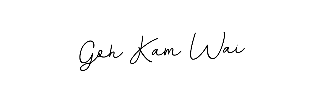 How to make Goh Kam Wai name signature. Use BallpointsItalic-DORy9 style for creating short signs online. This is the latest handwritten sign. Goh Kam Wai signature style 11 images and pictures png