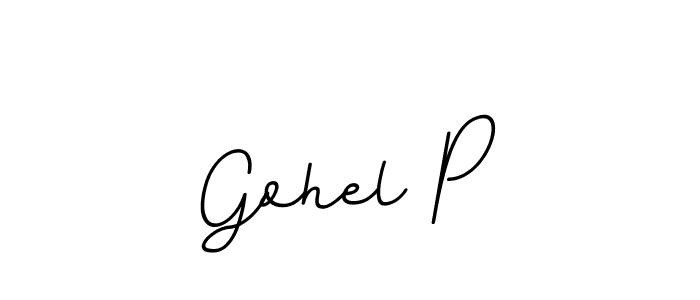 Gohel P stylish signature style. Best Handwritten Sign (BallpointsItalic-DORy9) for my name. Handwritten Signature Collection Ideas for my name Gohel P. Gohel P signature style 11 images and pictures png