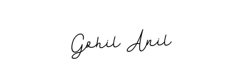 How to make Gohil Anil name signature. Use BallpointsItalic-DORy9 style for creating short signs online. This is the latest handwritten sign. Gohil Anil signature style 11 images and pictures png