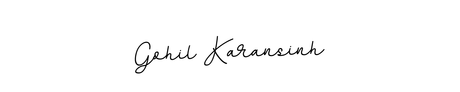 How to make Gohil Karansinh name signature. Use BallpointsItalic-DORy9 style for creating short signs online. This is the latest handwritten sign. Gohil Karansinh signature style 11 images and pictures png