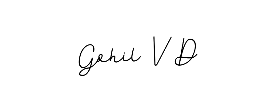 Use a signature maker to create a handwritten signature online. With this signature software, you can design (BallpointsItalic-DORy9) your own signature for name Gohil V D. Gohil V D signature style 11 images and pictures png