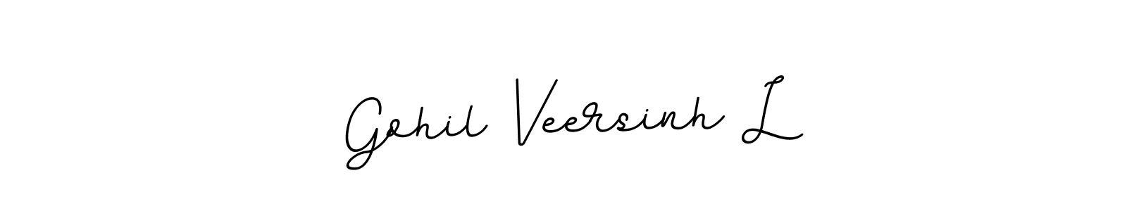 This is the best signature style for the Gohil Veersinh L name. Also you like these signature font (BallpointsItalic-DORy9). Mix name signature. Gohil Veersinh L signature style 11 images and pictures png