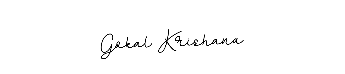 The best way (BallpointsItalic-DORy9) to make a short signature is to pick only two or three words in your name. The name Gokal Krishana include a total of six letters. For converting this name. Gokal Krishana signature style 11 images and pictures png