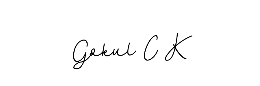 How to make Gokul C K name signature. Use BallpointsItalic-DORy9 style for creating short signs online. This is the latest handwritten sign. Gokul C K signature style 11 images and pictures png