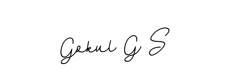 Design your own signature with our free online signature maker. With this signature software, you can create a handwritten (BallpointsItalic-DORy9) signature for name Gokul G S. Gokul G S signature style 11 images and pictures png