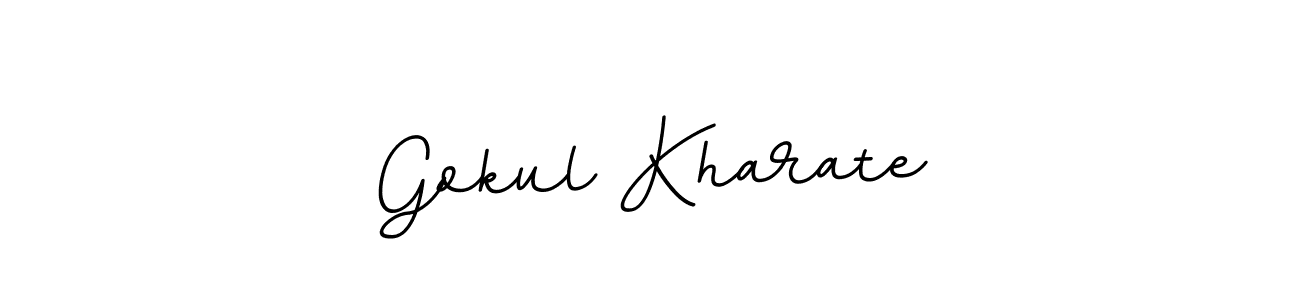 The best way (BallpointsItalic-DORy9) to make a short signature is to pick only two or three words in your name. The name Gokul Kharate include a total of six letters. For converting this name. Gokul Kharate signature style 11 images and pictures png