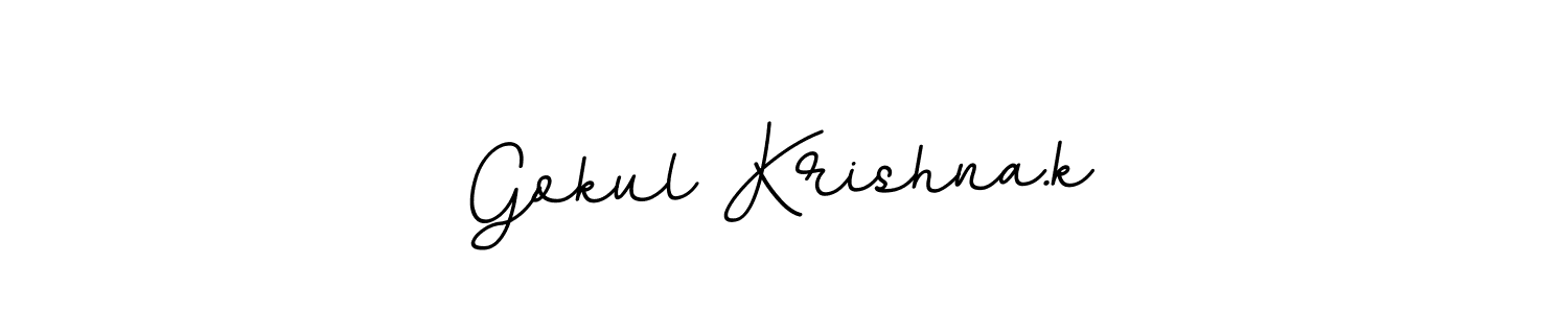 It looks lik you need a new signature style for name Gokul Krishna.k. Design unique handwritten (BallpointsItalic-DORy9) signature with our free signature maker in just a few clicks. Gokul Krishna.k signature style 11 images and pictures png