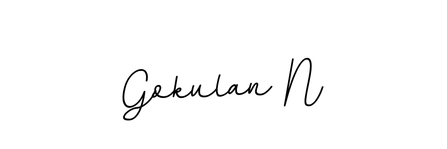 You should practise on your own different ways (BallpointsItalic-DORy9) to write your name (Gokulan N) in signature. don't let someone else do it for you. Gokulan N signature style 11 images and pictures png